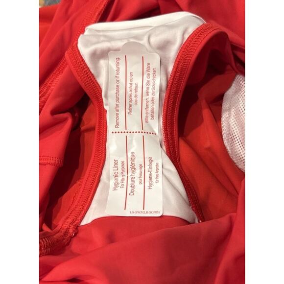 Lands End Red Swim Shorts Women's Size 16 Built In Brief Quick Dry Vacation - Picture 8 of 10